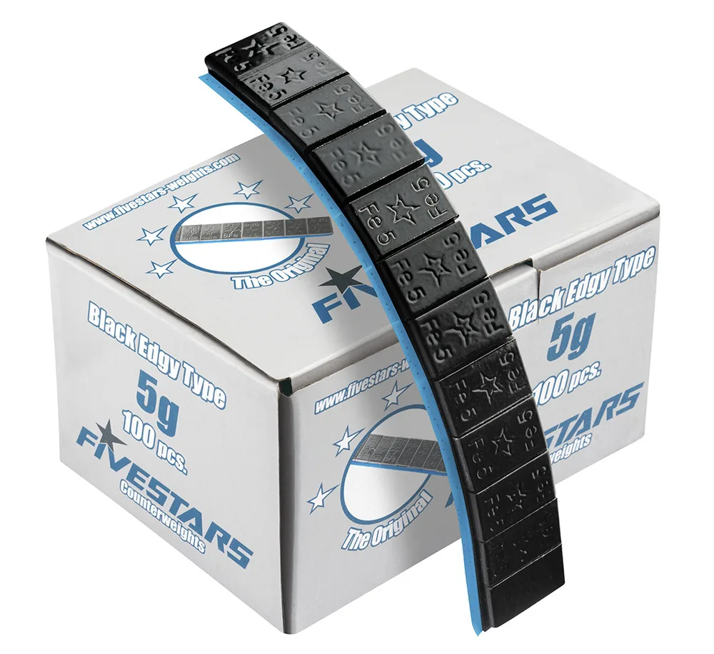 Fivestars Masses adhésives noires acier 01-02-45, 5g Boîte angulaire