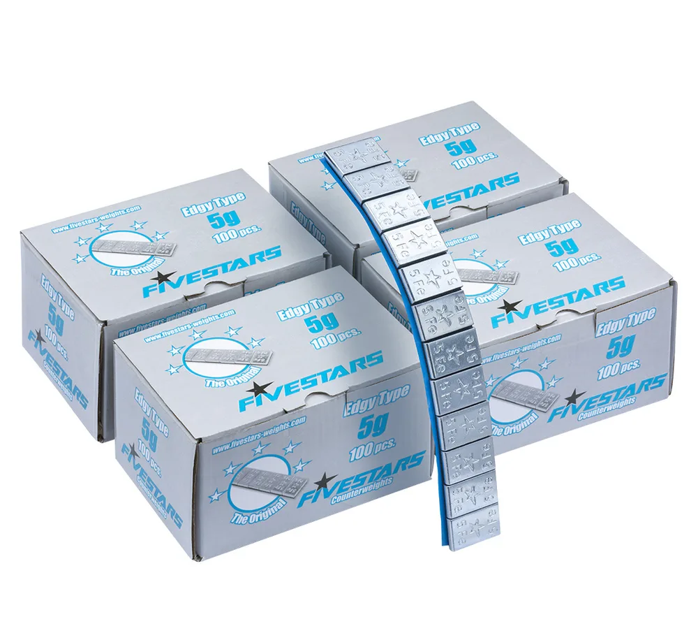 Masses d'équilibrage adhésives Fivestars FE 5 g EDGY zinguées – 400 barrettes — vue 2