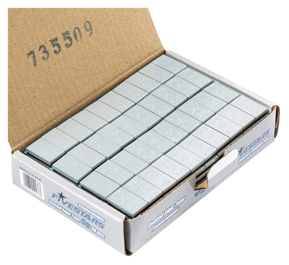 Masses d'équilibrage adhésives FIVESTARS 5 g profil anguleux — 20 barrettes — vue 2
