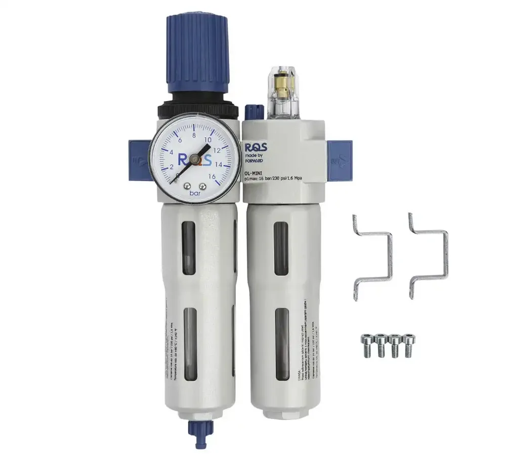 Régulateur de pression avec séparateur d'eau et lubrificateur RQS MINI 1/4"