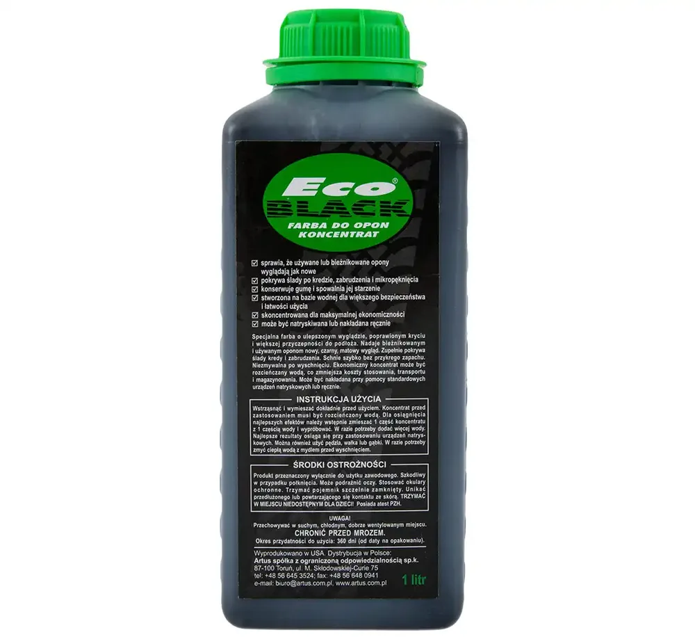 Peinture noire pour pneus ECO BLACK - concentré 1 L — vue 2