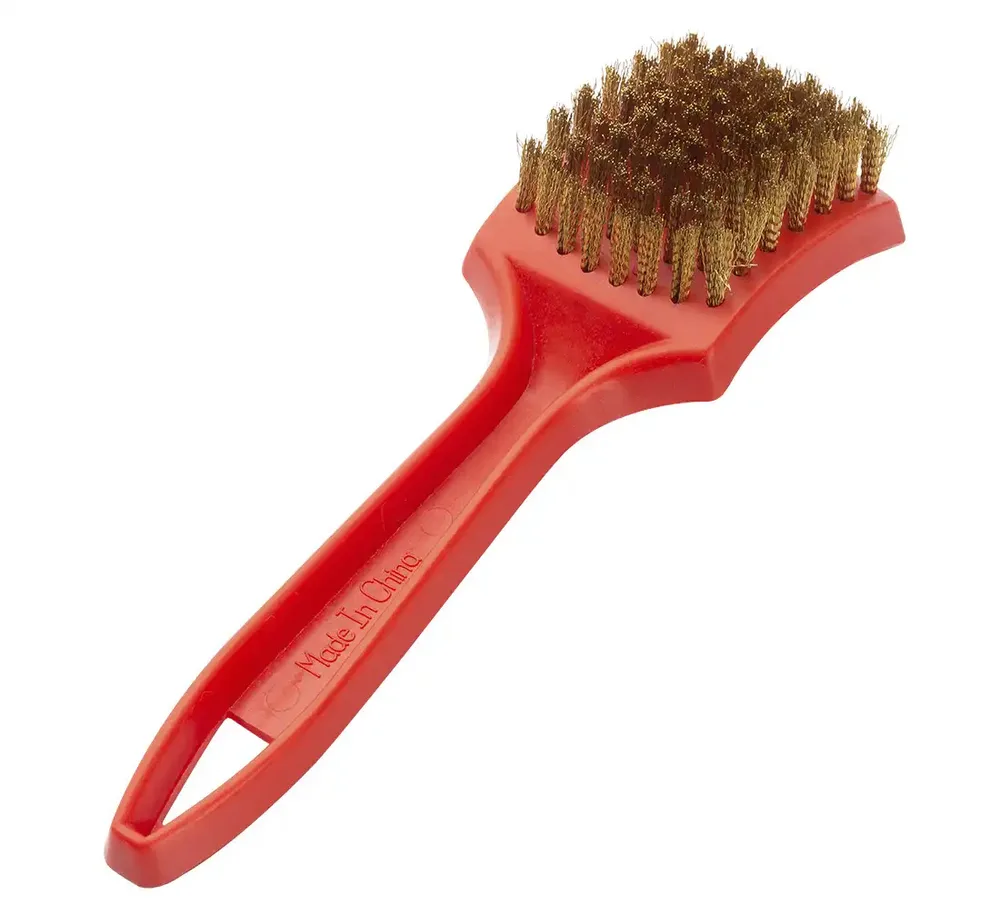 Brosse métallique laiton 8 rangs pour jantes et pneus — vue 2