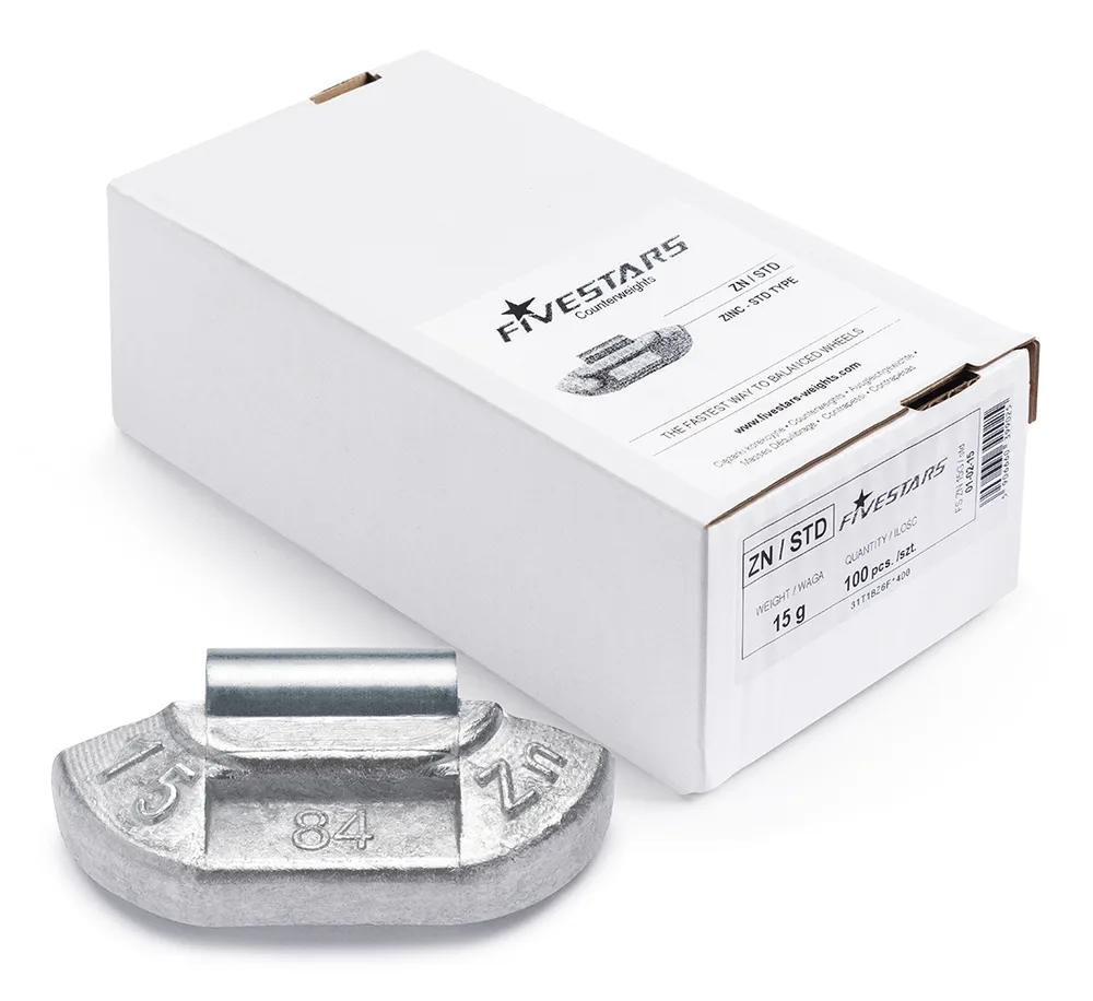 Contrepoids zinguées 15G - 100 pièces