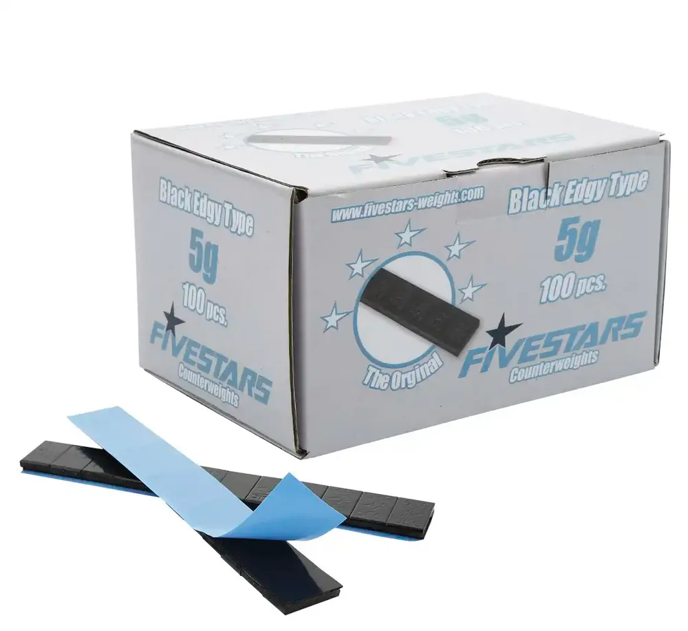 Masses d'équilibrage adhésives Fivestars Edgy BLACK 12×5 g – 400 barrettes — vue 5