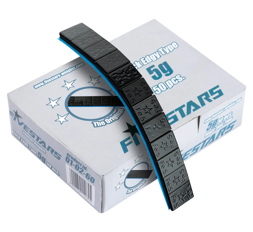 Fivestars Masses adhésives noires acier 01-02-60, 12x5g 50 bandes