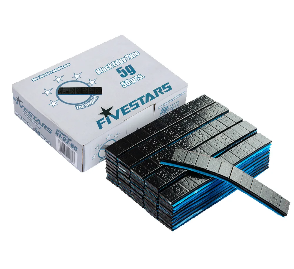 Fivestars Masses adhésives noires acier 01-02-60, 12x5g 50 bandes — vue 2