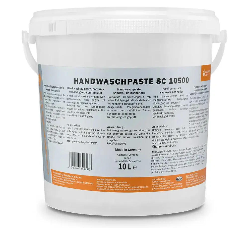 Pâte lavante pour les mains HANDWASCHPASTE – seau de 10 L