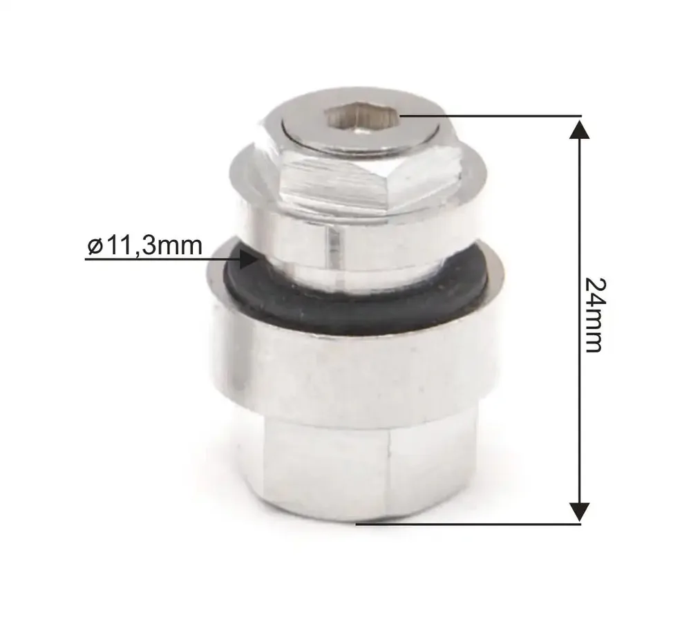 Obus valve cachée chromé - 4 pcs