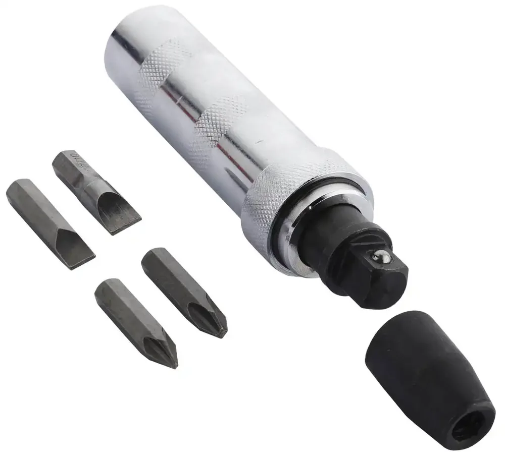 MANNESMANN Tournevis d'impact 1/2" + 4 bits S2 - Mécanisme percutant acier