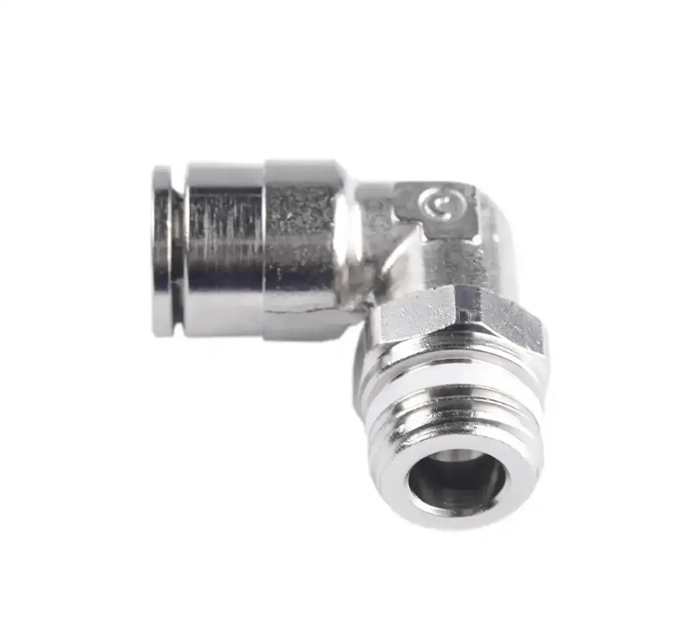 Raccord instantané coudé métal Camozzi tuyau 8 mm — filetage 1/4" — vue 2