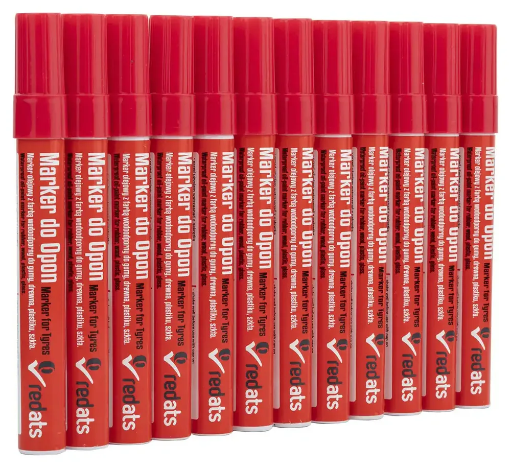 Marqueurs à l'huile pour pneus REDATS - rouges - 12 pièces — vue 3