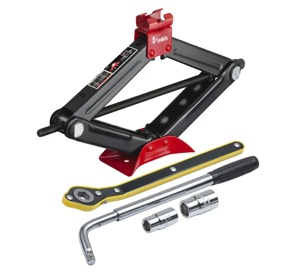 Cric losange REDATS 2 T + clé et douilles – kit de changement de roue