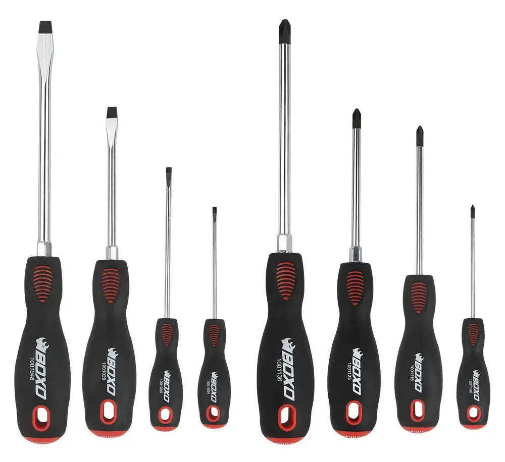 BOXO Jeu 8 tournevis d'impact S2 - Acier forgé haute dureté