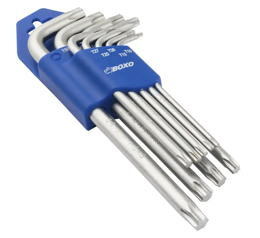 BOXO Jeu 9 clés Torx coudées L-shape 175mm - Acier CrV chromé — vue 4
