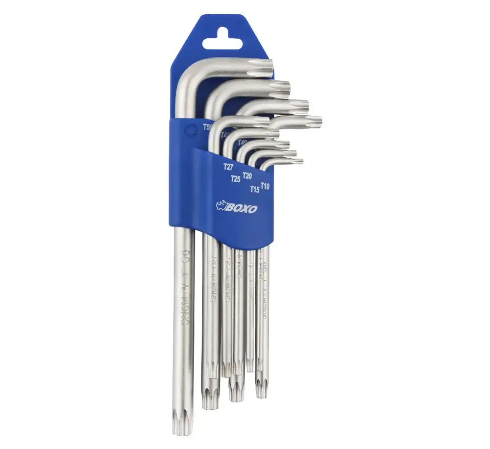 BOXO Jeu 9 clés Torx coudées L-shape 175mm - Acier CrV chromé — vue 5
