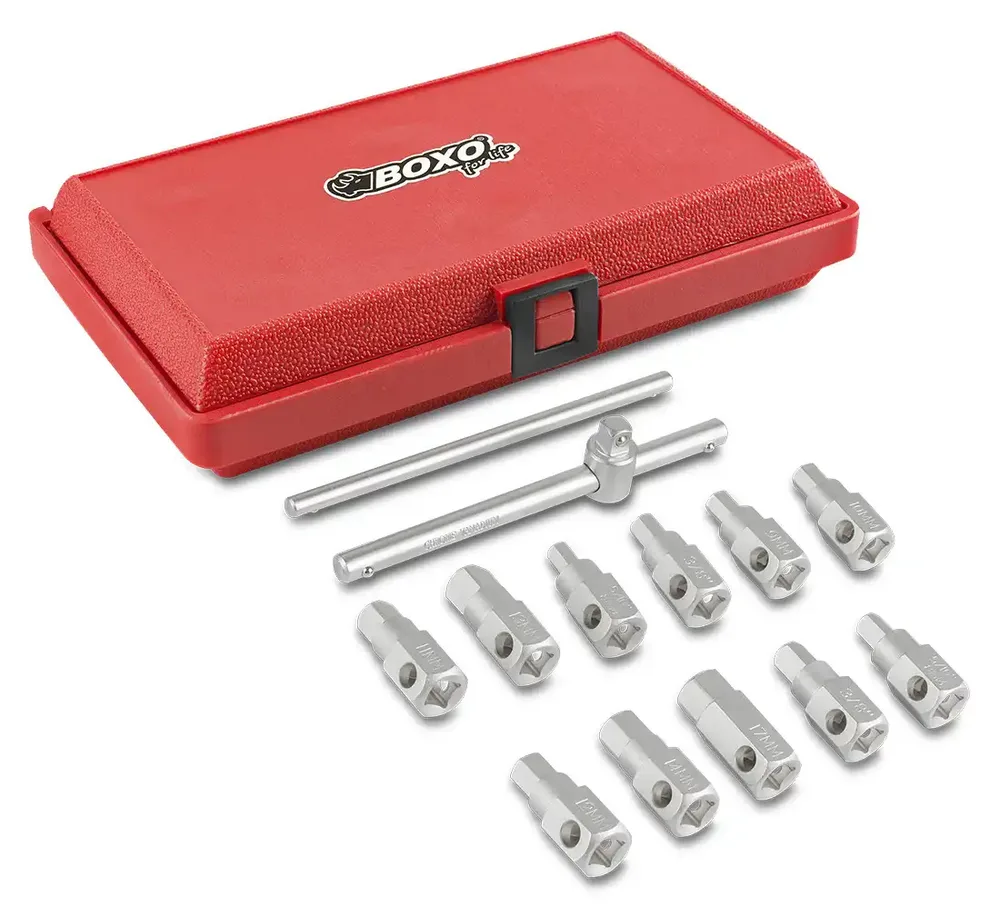 Coffret de douilles pour bouchons de vidange BOXO – 13 pièces