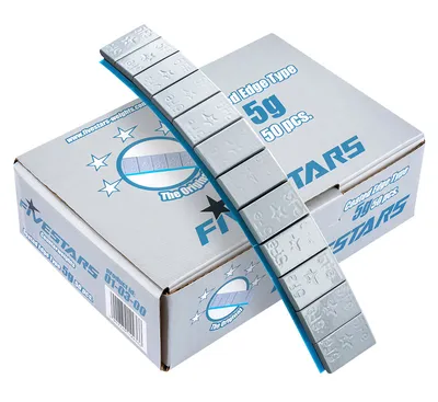 Masses d'équilibrage adhésives FIVESTARS 5 g profil anguleux — 50 barrettes