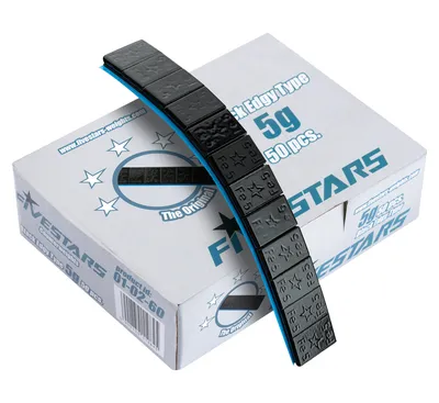 Fivestars Masses adhésives noires acier 01-02-60, 12x5g 50 bandes