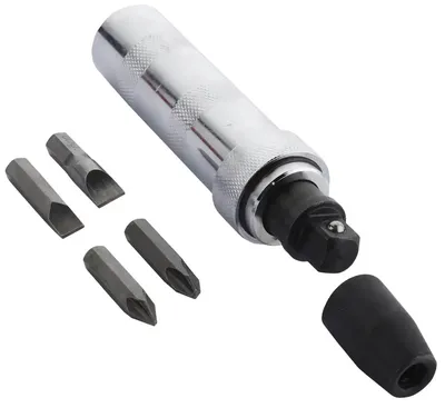 MANNESMANN Tournevis d'impact 1/2" + 4 bits S2 - Mécanisme percutant acier
