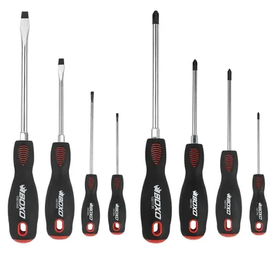 BOXO Jeu 8 tournevis d'impact S2 - Acier forgé haute dureté