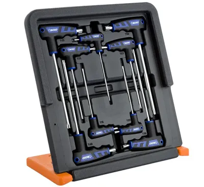 Clés Torx à poignée en T BOXO 9 pièces avec support